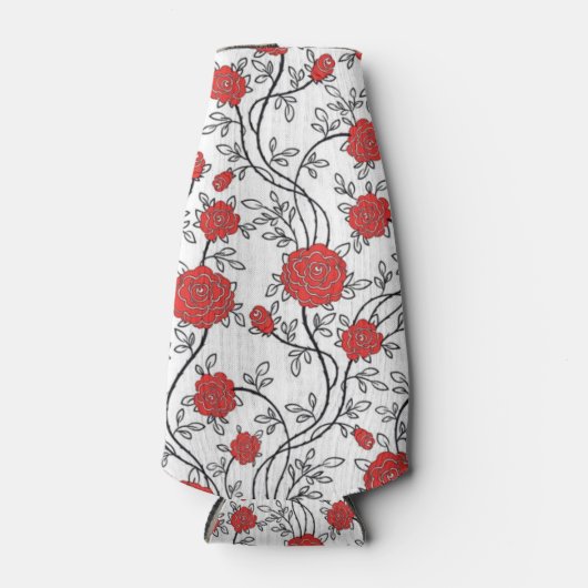 wunderschöne rote Rose Flaschenkühler (Vorderseite)