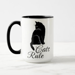 Wunderschöne Rückenansicht einer sitzenden Katze - Tasse