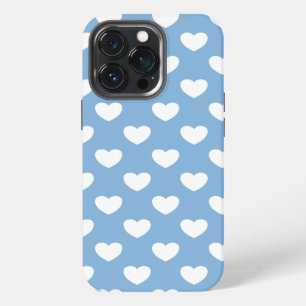 Wunderschöne ruhige blaue Farbe süße Herzen Punkte iPhone Hülle