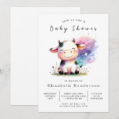 Wunderschöne rustikale Kuh Babydusche Einladung (Vorne/Hinten)