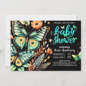 Wunderschöne Sage Flutter Babydusche Einladung (Vorderseite)