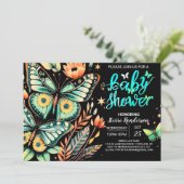 Wunderschöne Sage Flutter Babydusche Einladung (Stehend Vorderseite)