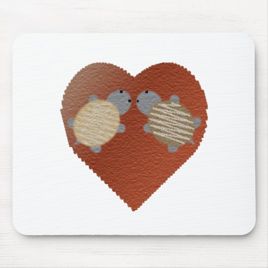 Wunderschöne Schildkröten in Liebe mit einem Herz- Mousepad (Vorne)