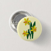 Wunderschöne, schöne, gelbe Narzisse Button (Vorne & Hinten)