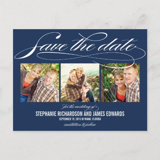Wunderschöne Schrift Save The Date Karte (Vorderseite)