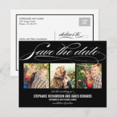 Wunderschöne Schrift Save The Date Karte (Vorne/Hinten)