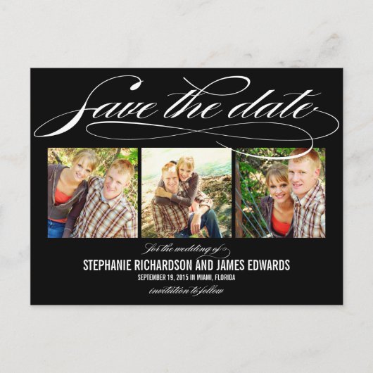 Wunderschöne Schrift Save The Date Karte (Vorderseite)