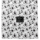 Wunderschöne schwarz-weiße Blume Duschvorhang (Vorderseite)