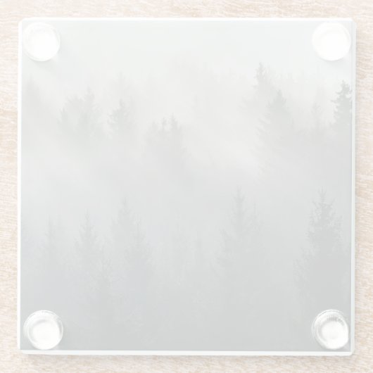 Wunderschöne schwarz-weiße Morgenberge Glasuntersetzer (Rückseite)