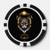 Wunderschöne schwarze Katze. Pokerchips (Vorderseite)