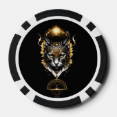Wunderschöne schwarze Katze. Pokerchips (Rückseite)