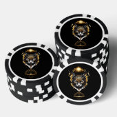 Wunderschöne schwarze Katze. Pokerchips (Stapel)