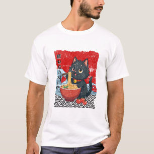 Wunderschöne Schwarze Katzen-Ramen-Begeisterung! T-Shirt