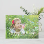 Wunderschöne Script Holiday Foto Cards Feiertagskarte (Stehend Vorderseite)