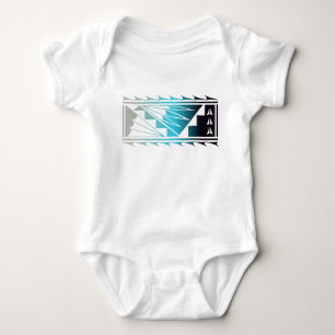 Wunderschöne Segnungen - Grau/Türkis/Schwarz - Baby Strampler