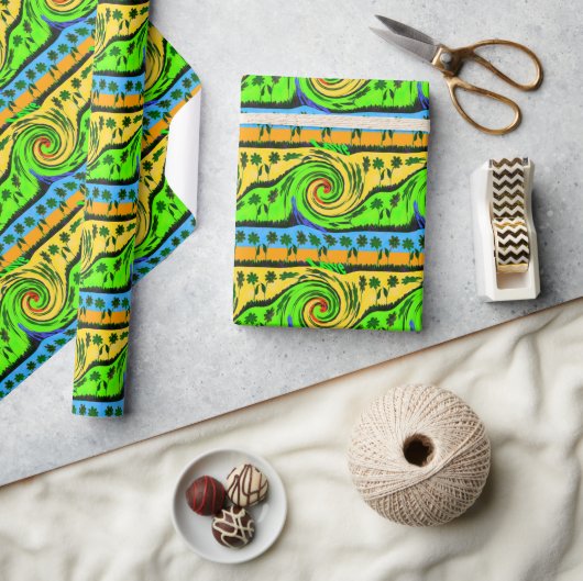 Wunderschöne Sommerwellen-Farben Geschenkpapier (Kunsthandwerk)