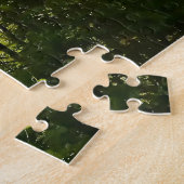 Wunderschöne Sonnenbänke im Morgenwald Puzzle (Seite)