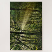 Wunderschöne Sonnenbänke im Morgenwald Puzzle (Vertikal)
