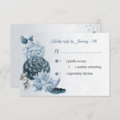 wunderschöne staubige blaue Blume UAWG RSVP Karte (Vorne/Hinten)
