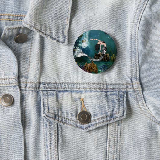Wunderschöne SteampunkenMeerjungfrau Button (Beispiel)