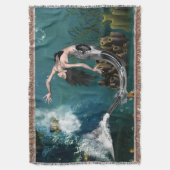 Wunderschöne SteampunkenMeerjungfrau Decke (Vorderseite Vertikal)