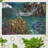 Wunderschöne SteampunkenMeerjungfrau Geschirrtuch (Gefaltet)