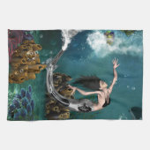 Wunderschöne SteampunkenMeerjungfrau Geschirrtuch (Horizontal)