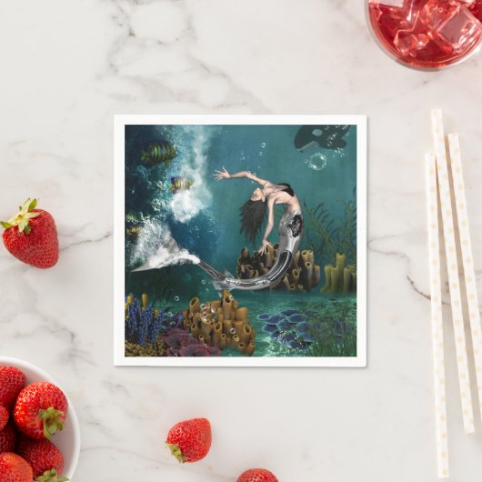 Wunderschöne SteampunkenMeerjungfrau Serviette (Beispiel)