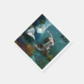 Wunderschöne SteampunkenMeerjungfrau Serviette (Ecke)