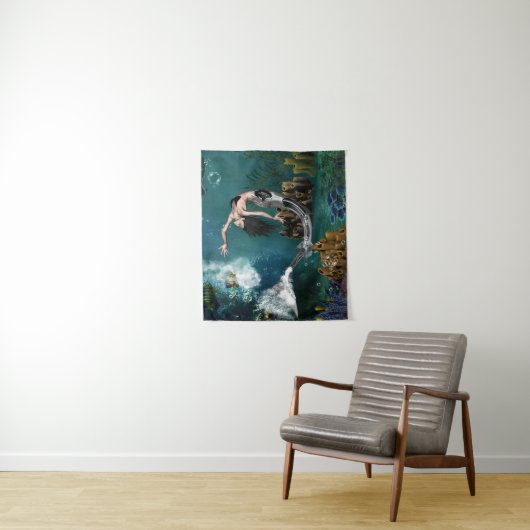 Wunderschöne SteampunkenMeerjungfrau Wandteppich (Beispiel)