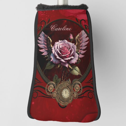 Wunderschöne Steampunker-Rose mit Flügeln Golf Headcover (Rotieren 90)