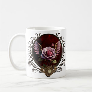 Wunderschöne Steampunker-Rose mit Flügeln Kaffeetasse