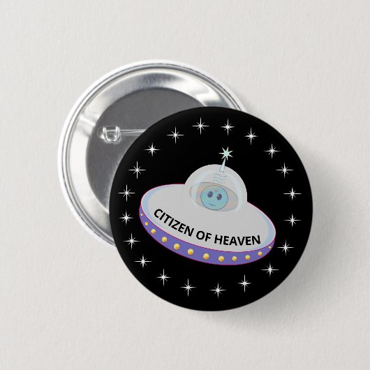 Wunderschöne Sterne, fliegende Untertasse und Alie Button (Vorne & Hinten)