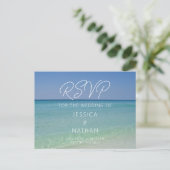 Wunderschöne Strandhochzeit Sommer Küste RSVP Postkarte (Stehend Vorderseite)