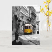 Wunderschöne Straßenbahnlinie 28 in Lissabon Karte (Gelbe Blume)