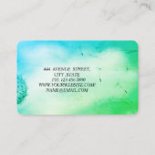 Wunderschöne süße grüne Kronleuchter Visitenkarte (Rückseite)