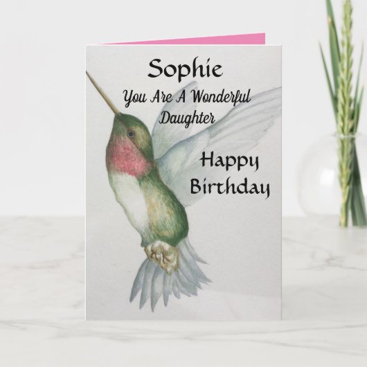 Wunderschöne Tochter Birthday Sweet Hummingbird Karte (Vorderseite)