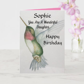 Wunderschöne Tochter Birthday Sweet Hummingbird Karte