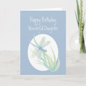 Wunderschöne Tochter Birthday Watercolor Dragonfly Karte (Vorderseite)