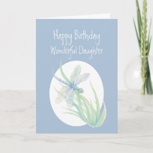 Wunderschöne Tochter Birthday Watercolor Dragonfly Karte