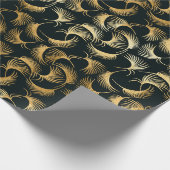 Wunderschöne tropische Blätter aus Gold und Schwar Geschenkpapier (Ecke)