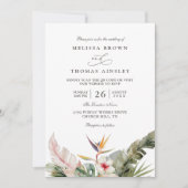 Wunderschöne tropische Botanicals QR-Code-Hochzeit Einladung (Vorderseite)