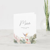 Wunderschöne tropische botanische Hochzeit in Urla Dankeskarte (Vorderseite)