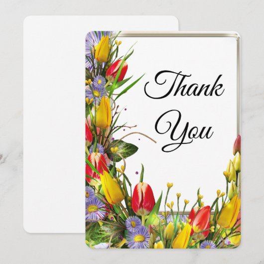 Wunderschöne Tulpen Danke Karte (Vorne/Hinten)