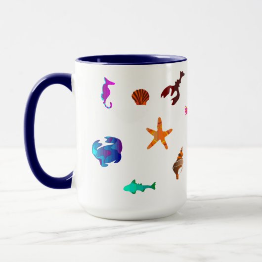 wunderschöne und farbenfrohe Meereswelt Combo Tass Tasse (Links)