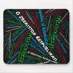 Wunderschöne Usbekistan Flag Farben Patriotik Mousepad