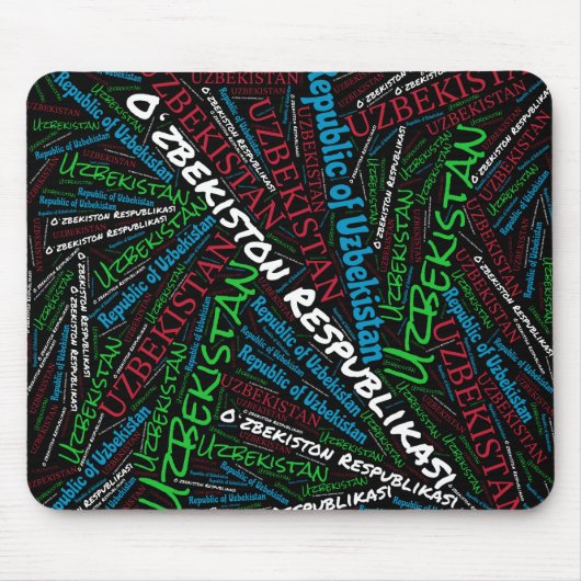 Wunderschöne Usbekistan Flag Farben Patriotik Mousepad (Vorne)