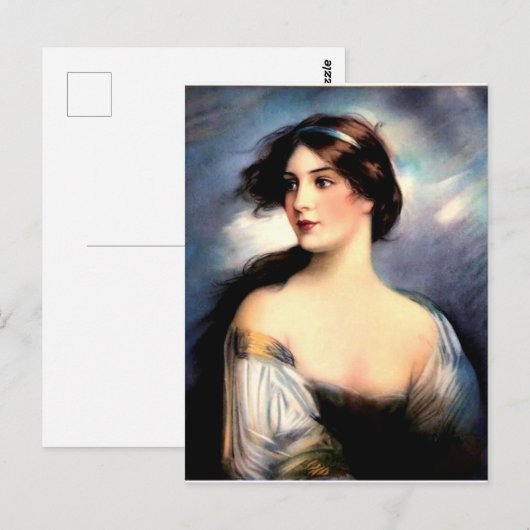 wunderschöne Viktorianische Wind Postkarte (Vorne/Hinten)