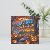 Wunderschöne Villa im Wald, Kürbisse, Halloween (Stehend Vorderseite)