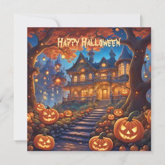 Wunderschöne Villa im Wald, Kürbisse, Halloween (Vorderseite)